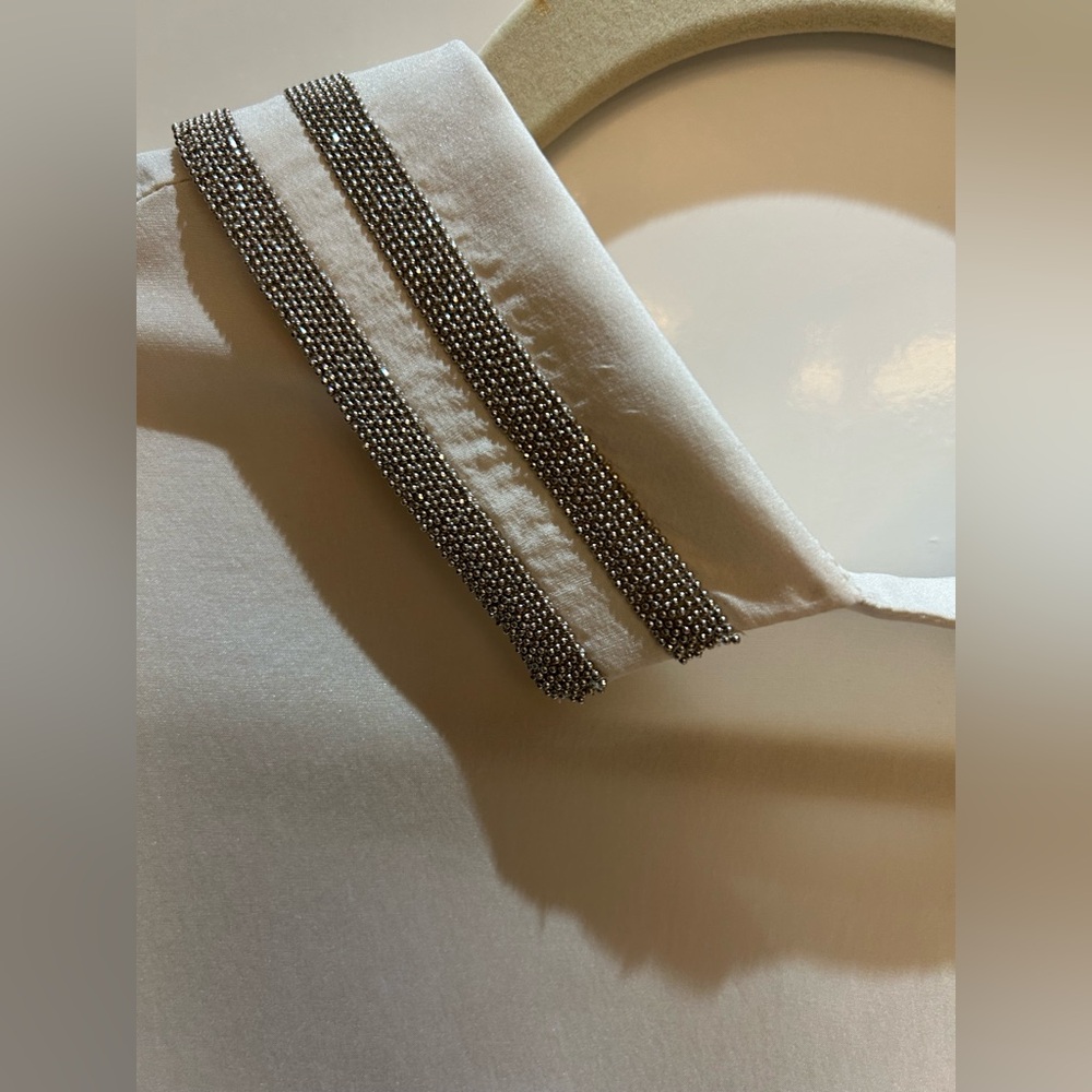 Brunello Cucinelli Silk Collared Top - image 2